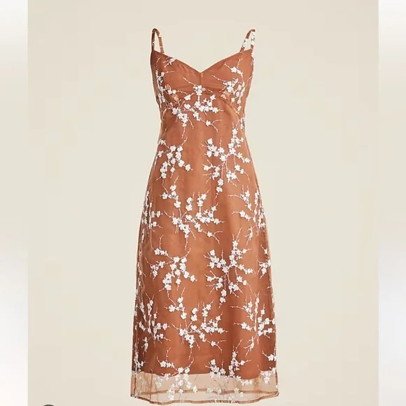 J Crew Collection Embroidered Slip Dress s 8 - Picture 2 of 6